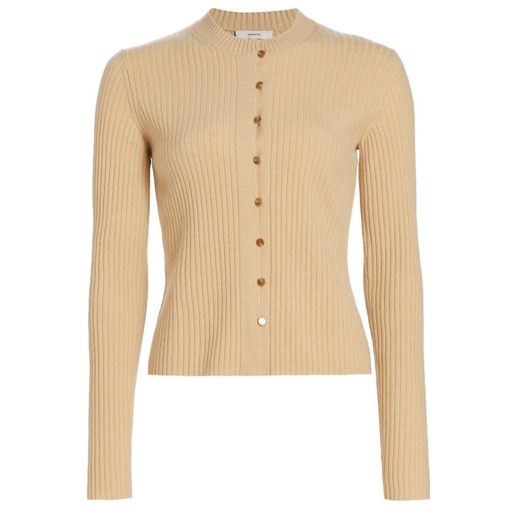 Vince Ribbed Button-Front Cardigan